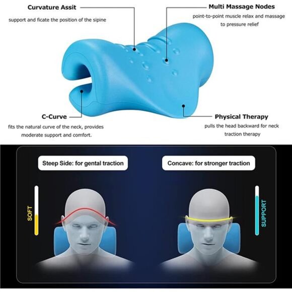 Neck and Shoulder Relaxer with Magnetic Therapy Pillowcase, Cervical Traction - Picture 7 of 7